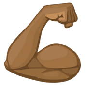 Émoji 💪🏾 Biceps Contracté : Peau Mate sur Facebook 2.1.