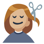 💇🏼 Emoji Persona Cortándose El Pelo: Tono De Piel Claro Medio en Facebook 2.1.