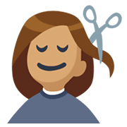 💇🏽 Emoji Person beim Haareschneiden: mittlere Hautfarbe Facebook 2.1.