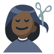 💇🏿 Emoji Persona Cortándose El Pelo: Tono De Piel Oscuro en Facebook 2.1.