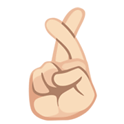 🤞🏻 Emoji Hand mit gekreuzten Fingern: helle Hautfarbe Facebook 2.1.