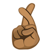 🤞🏾 Emoji Hand mit gekreuzten Fingern: mitteldunkle Hautfarbe Facebook 2.1.