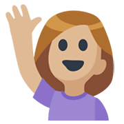 🙋🏼 Emoji Persona Con La Mano Levantada: Tono De Piel Claro Medio en Facebook 2.1.