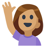 Emoji 🙋🏽 Persona Con Mano Alzata: Carnagione Olivastra su Facebook 2.1.