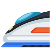 🚄 Emoji Hochgeschwindigkeitszug mit spitzer Nase Facebook 2.1.