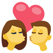 👩‍❤️‍💋‍👨 Emoji sich küssendes Paar: Frau, Mann Facebook 2.1.