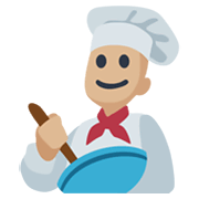 Émoji 👨🏼‍🍳 Cuisinier : Peau Moyennement Claire sur Facebook 2.1.