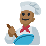 👨🏾‍🍳 Emoji Cozinheiro: Pele Morena Escura na Facebook 2.1.