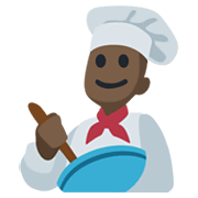 👨🏿‍🍳 Emoji Cozinheiro: Pele Escura na Facebook 2.1.