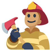 Emoji 👨🏽‍🚒 Pompiere Uomo: Carnagione Olivastra su Facebook 2.1.