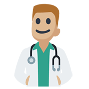 👨🏼‍⚕️ Emoji Profesional Sanitario Hombre: Tono De Piel Claro Medio en Facebook 2.1.