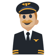 Emoji 👨🏼‍✈️ Pilota Uomo: Carnagione Abbastanza Chiara su Facebook 2.1.