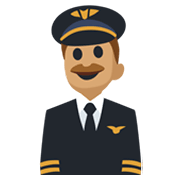 Emoji 👨🏽‍✈️ Pilota Uomo: Carnagione Olivastra su Facebook 2.1.