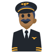 👨🏾‍✈️ Emoji Piloto De Avião Homem: Pele Morena Escura na Facebook 2.1.