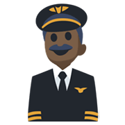 👨🏿‍✈️ Emoji Pilot: dunkle Hautfarbe Facebook 2.1.