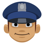 Émoji 👮🏽‍♂️ Policier : Peau Légèrement Mate sur Facebook 2.1.