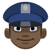 👮🏿‍♂️ Emoji Policial Homem: Pele Escura na Facebook 2.1.