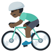 🚴🏿‍♂️ Emoji Homem Ciclista: Pele Escura na Facebook 2.1.