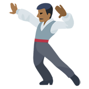 🕺🏾 Emoji Homem Dançando: Pele Morena Escura na Facebook 2.1.