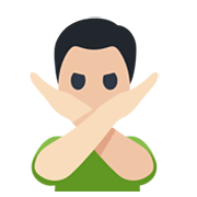 Emoji 🙅🏻‍♂️ Uomo Con Gesto Di Rifiuto: Carnagione Chiara su Facebook 2.1.