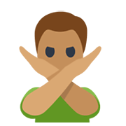 🙅🏽‍♂️ Emoji Mann mit überkreuzten Armen: mittlere Hautfarbe Facebook 2.1.
