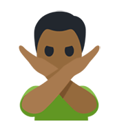 Emoji 🙅🏾‍♂️ Uomo Con Gesto Di Rifiuto: Carnagione Abbastanza Scura su Facebook 2.1.