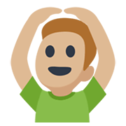 Emoji 🙆🏼‍♂️ Uomo Con Gesto OK: Carnagione Abbastanza Chiara su Facebook 2.1.