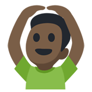 Emoji 🙆🏿‍♂️ Uomo Con Gesto OK: Carnagione Scura su Facebook 2.1.