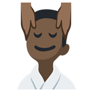Emoji 💆🏿‍♂️ Uomo Che Riceve Un Massaggio: Carnagione Scura su Facebook 2.1.