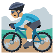 🚵🏽‍♂️ Emoji Homem Fazendo Mountain Bike: Pele Morena na Facebook 2.1.