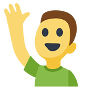 🙋‍♂️ Emoji Homem Levantando A Mão na Facebook 2.1.