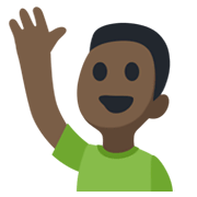 🙋🏿‍♂️ Emoji Homem Levantando A Mão: Pele Escura na Facebook 2.1.