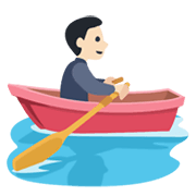 🚣🏻‍♂️ Emoji Mann im Ruderboot: helle Hautfarbe Facebook 2.1.