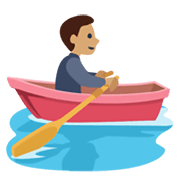 🚣🏽‍♂️ Emoji Hombre Remando En Un Bote: Tono De Piel Medio en Facebook 2.1.