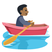 🚣🏾‍♂️ Emoji Hombre Remando En Un Bote: Tono De Piel Oscuro Medio en Facebook 2.1.