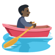 Emoji 🚣🏿‍♂️ Uomo In Barca A Remi: Carnagione Scura su Facebook 2.1.