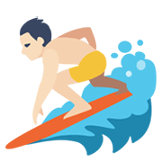 🏄🏻‍♂️ Emoji Hombre Haciendo Surf: Tono De Piel Claro en Facebook 2.1.