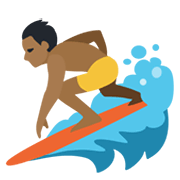 Emoji 🏄🏾‍♂️ Surfista Uomo: Carnagione Abbastanza Scura su Facebook 2.1.