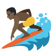 Emoji 🏄🏿‍♂️ Surfista Uomo: Carnagione Scura su Facebook 2.1.