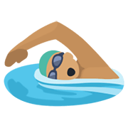 🏊🏽‍♂️ Emoji Hombre Nadando: Tono De Piel Medio en Facebook 2.1.