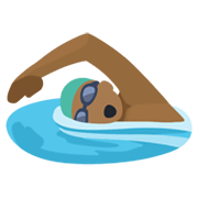 🏊🏾‍♂️ Emoji Hombre Nadando: Tono De Piel Oscuro Medio en Facebook 2.1.