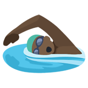 🏊🏿‍♂️ Emoji Hombre Nadando: Tono De Piel Oscuro en Facebook 2.1.