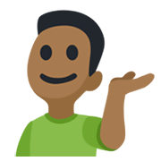 Emoji 💁🏾‍♂️ Uomo Con Suggerimento: Carnagione Abbastanza Scura su Facebook 2.1.