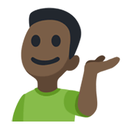 Emoji 💁🏿‍♂️ Uomo Con Suggerimento: Carnagione Scura su Facebook 2.1.