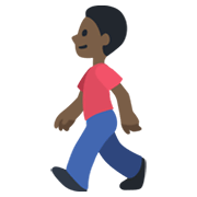 Emoji 🚶🏿‍♂️ Uomo Che Cammina: Carnagione Scura su Facebook 2.1.