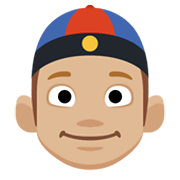 👲🏼 Emoji Hombre Con Gorro Chino: Tono De Piel Claro Medio en Facebook 2.1.