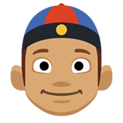 👲🏽 Emoji Hombre Con Gorro Chino: Tono De Piel Medio en Facebook 2.1.