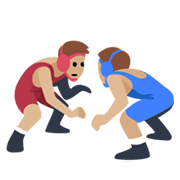 🤼🏼‍♂️ Emoji Hombres Luchando, Tono De Piel Claro Medio en Facebook 2.1.
