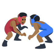 🤼🏾‍♂️ Emoji Hombres Luchando, Tono De Piel Oscuro Medio en Facebook 2.1.