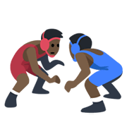 🤼🏿‍♂️ Emoji Hombres Luchando, Tono De Piel Oscuro en Facebook 2.1.